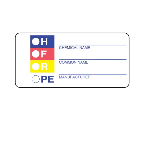 H/F/R/PE check off w/chemical name/common name/mfgr 1-7/16" x 3"